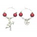 Valentine's Day Wine Glass Charms in a Red Velvet Gift Bag